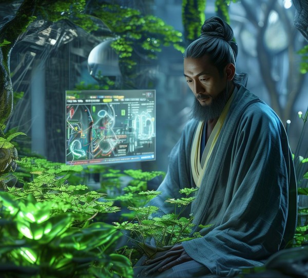 禅城科技与灵性共生,禅师的智慧与创新的新路径