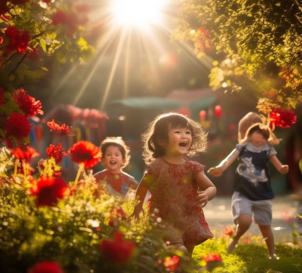 六月阳光染红了幼儿园小花园 六月阳光染红了幼儿园小花园